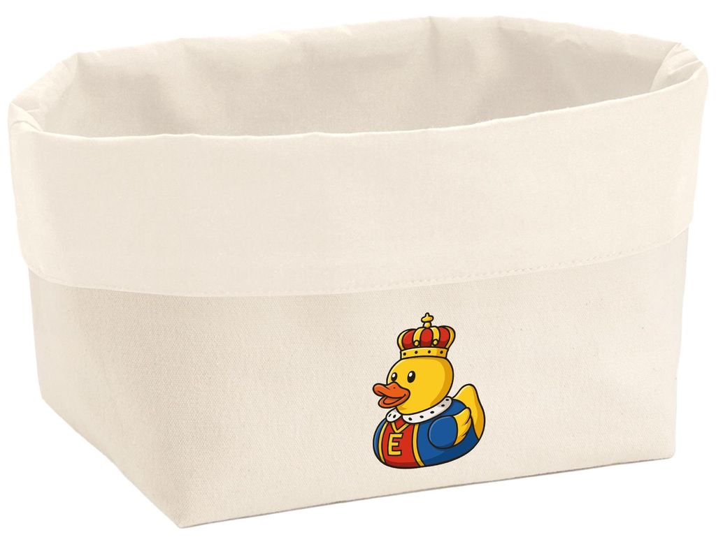 Huuraa Organizer Quietscheente König Gummiente King 3 Liter Medium Canvas Baumwolle Utensilo Geschenkidee