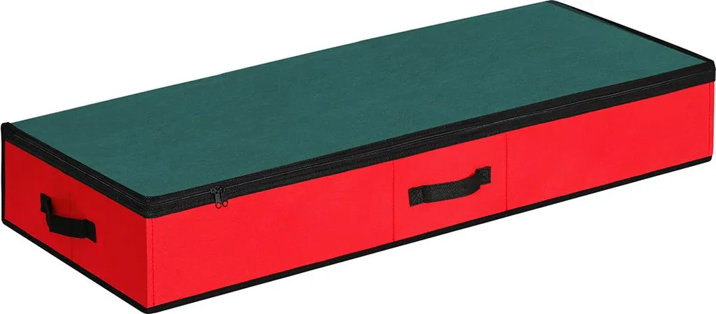 Sac de rangement sous le lit vert et rouge - Housse zippée 100L solide