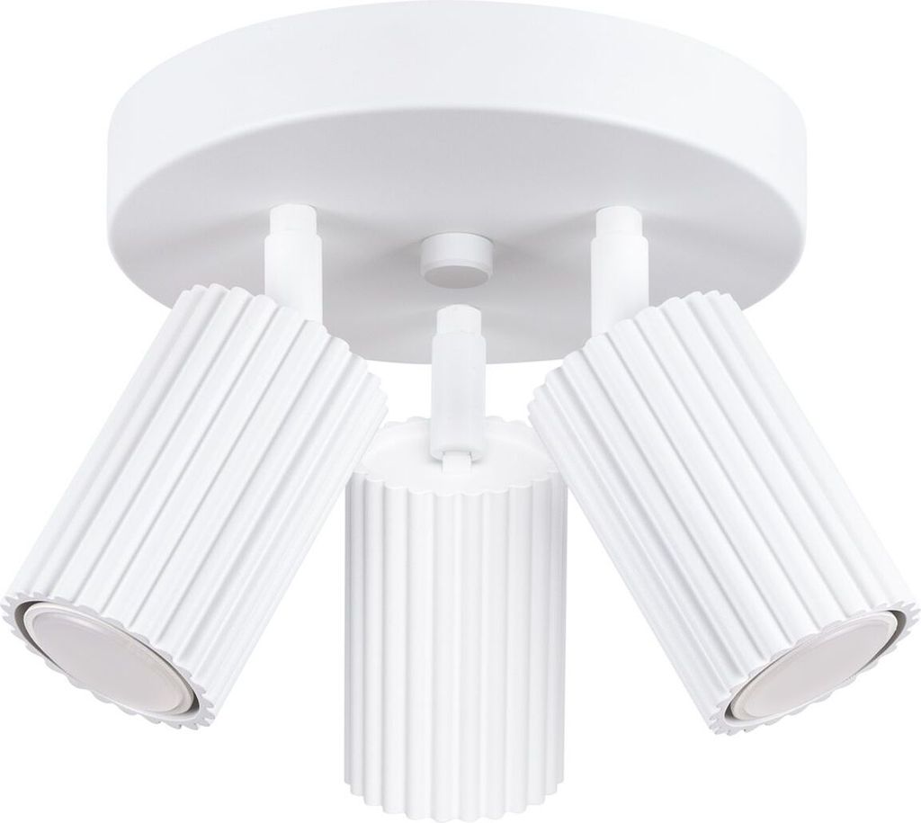 Spot Strahler Aluminium verstellbar B: 19,5 cm Weiß GU10 3-flammig rund Modern Deckenstrahler