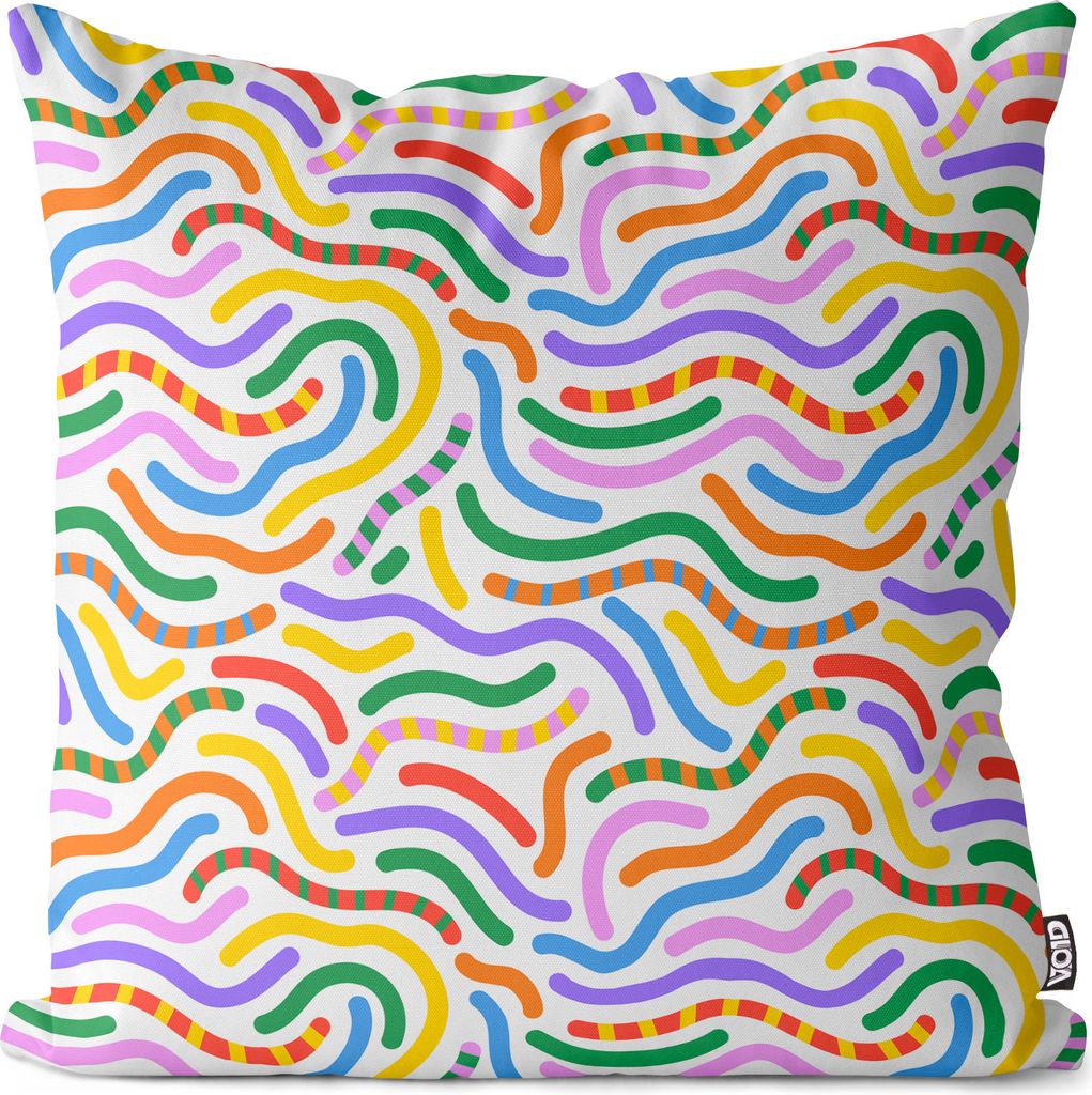 VOID Bunte Farbstreifen Muster Würmer Kissenbezug Kissenhülle sofa couch wohnzimmer dekoration wasserfest Outdoor Garten Kissen bezug deko