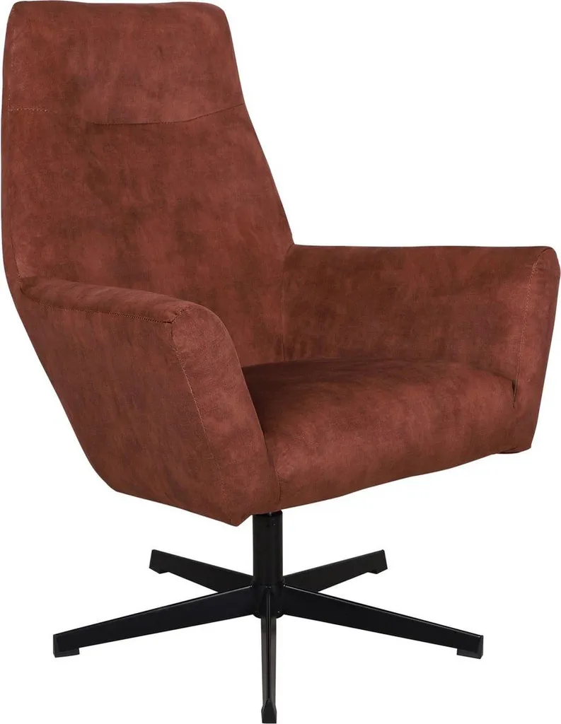 Fauteuil de lecture pivotant Bolt Edge en velours rustique pour le coin salon