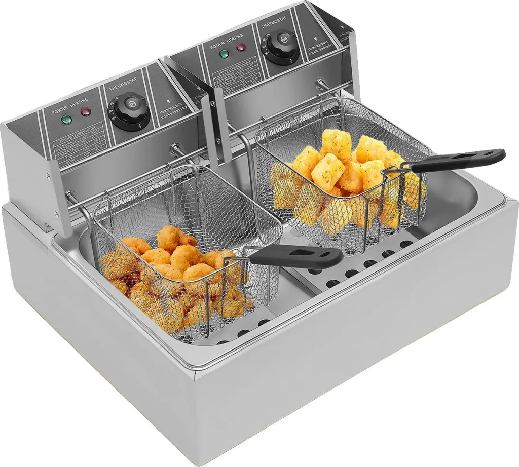 Friteuse inox rapide 3,2kW pour éviter l'huile froide et les frites molles