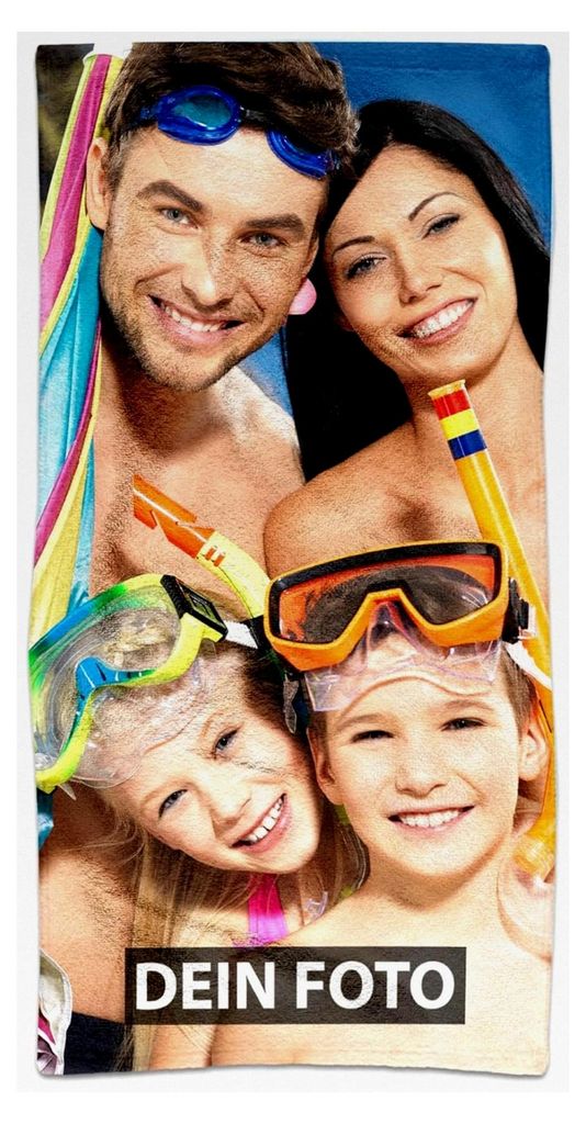 Badetuch mit Foto personalisiert - Handtuch im Hochformat bedrucken - Individuelle Geschenke für Freunde und Familie zu Geburtstag und Weihnachten...