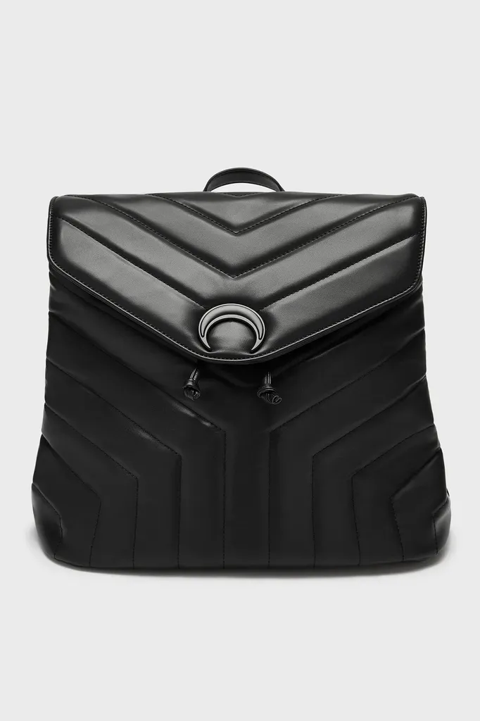 Sac à dos Noctloom de KILLSTAR - Sac Gothique Noir en Simili Cuir Mat