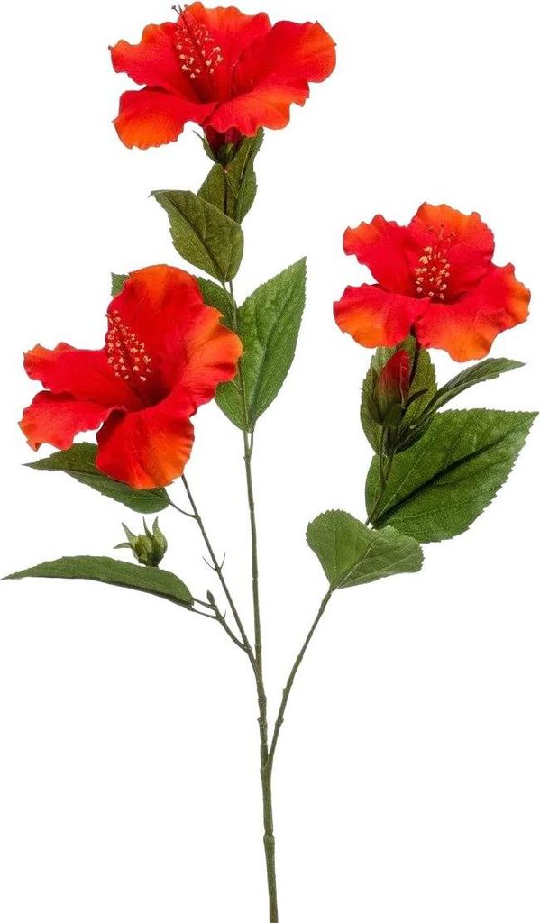 Emerald Künstlicher Hibiskus Zweig - Tara | 82 cm, für drinnen, Kunstblume, wie echt, Allergiker geeignet, pflanzliche Dekoration Praxis, Office ...