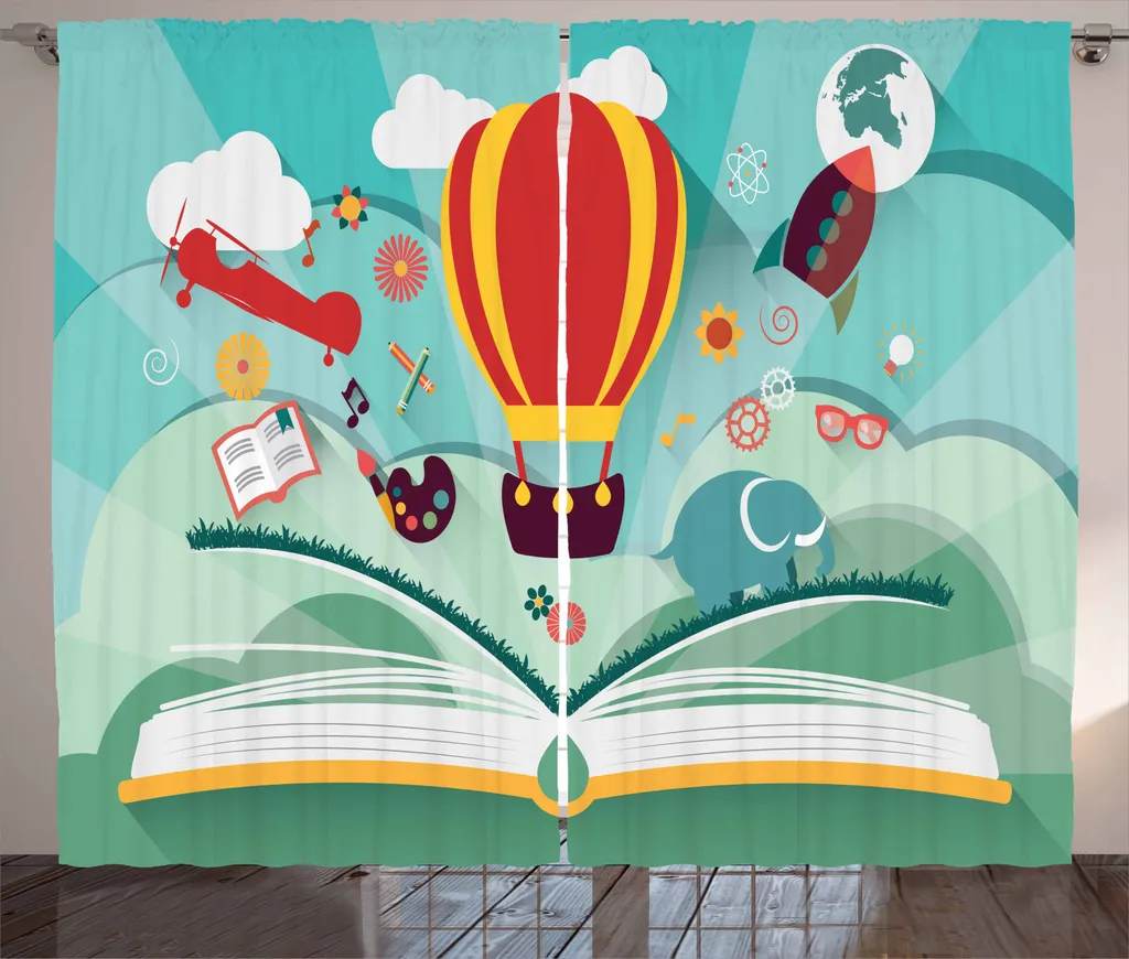 Tenda Soggiorno ABAKUHAUS Rustica: Open Book 280x245 cm con Ganci