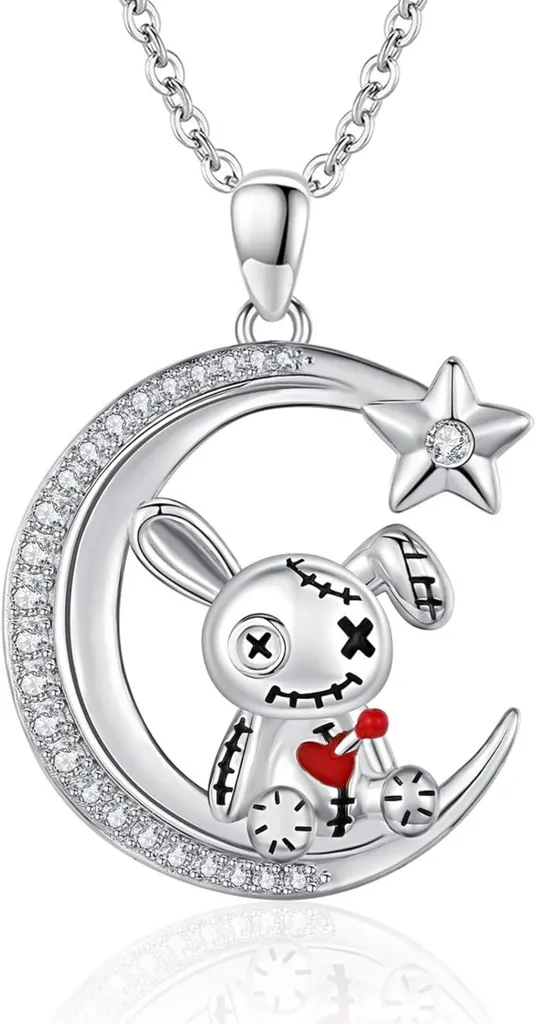 Accessoire Halloween Collier Poupée Vaudou Argent - Cadeau Bijou Gothique