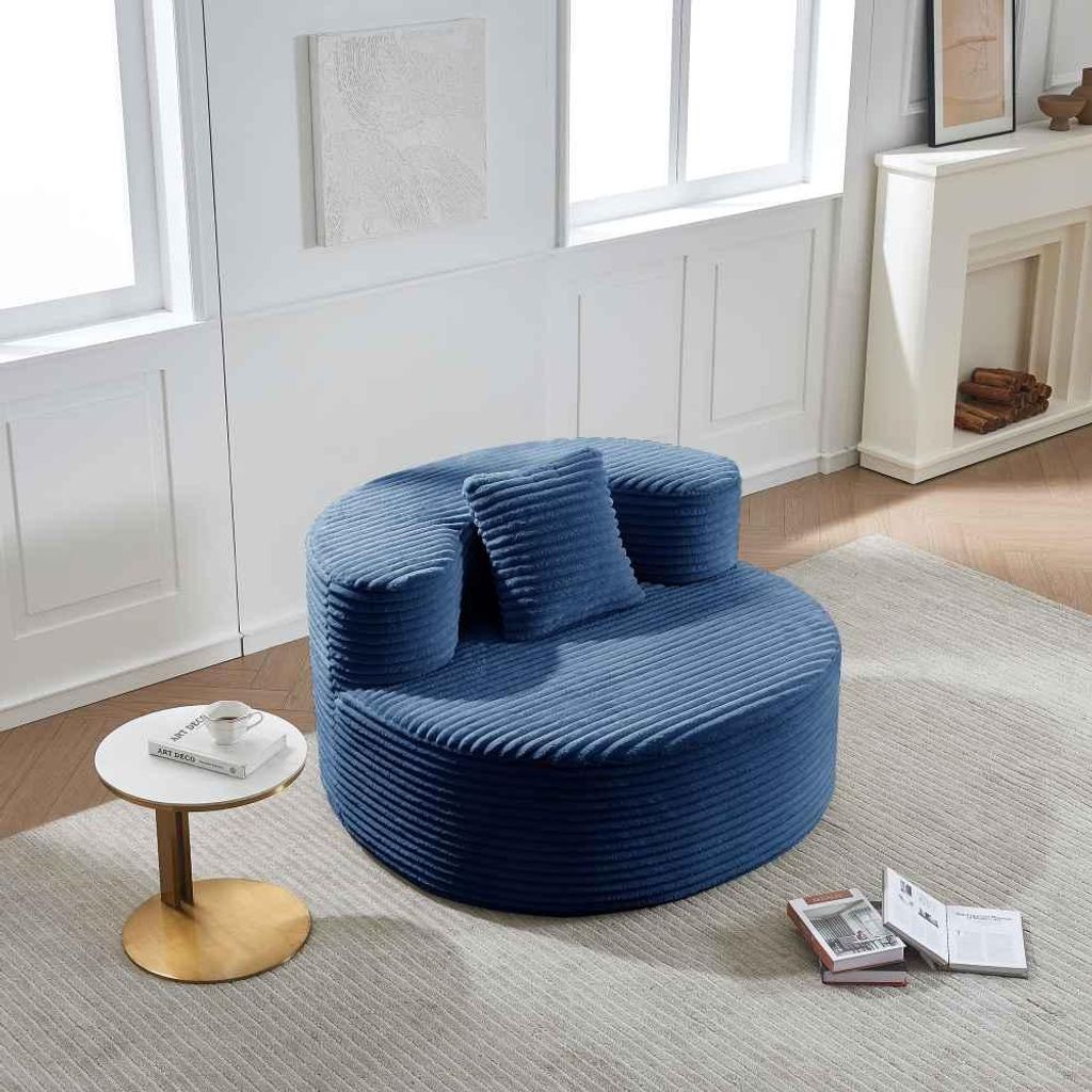 AIORBER Cloud-Couch Sitzsack-Sessel mit Kissen, Kordstoff Lounge Sessel für Wohnzimmer, Schlafzimmer & Spielzimmer, Blau