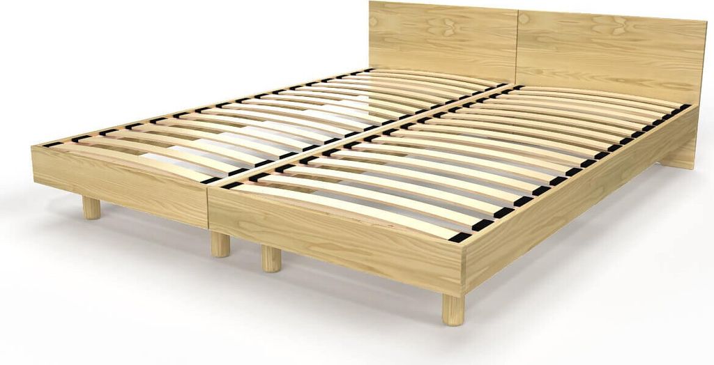 Zwillingsbett Massivholz mit Kopfteil Twin - 80x190 - Honig