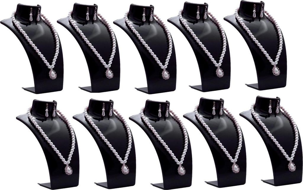 10er Set - Schmuck Display Büste, Halsketten Halter, Schmuckständer aus Kunststoff, Ohrring Halter, Schmuckhalter, Kettenhalter für Juweliere - ...