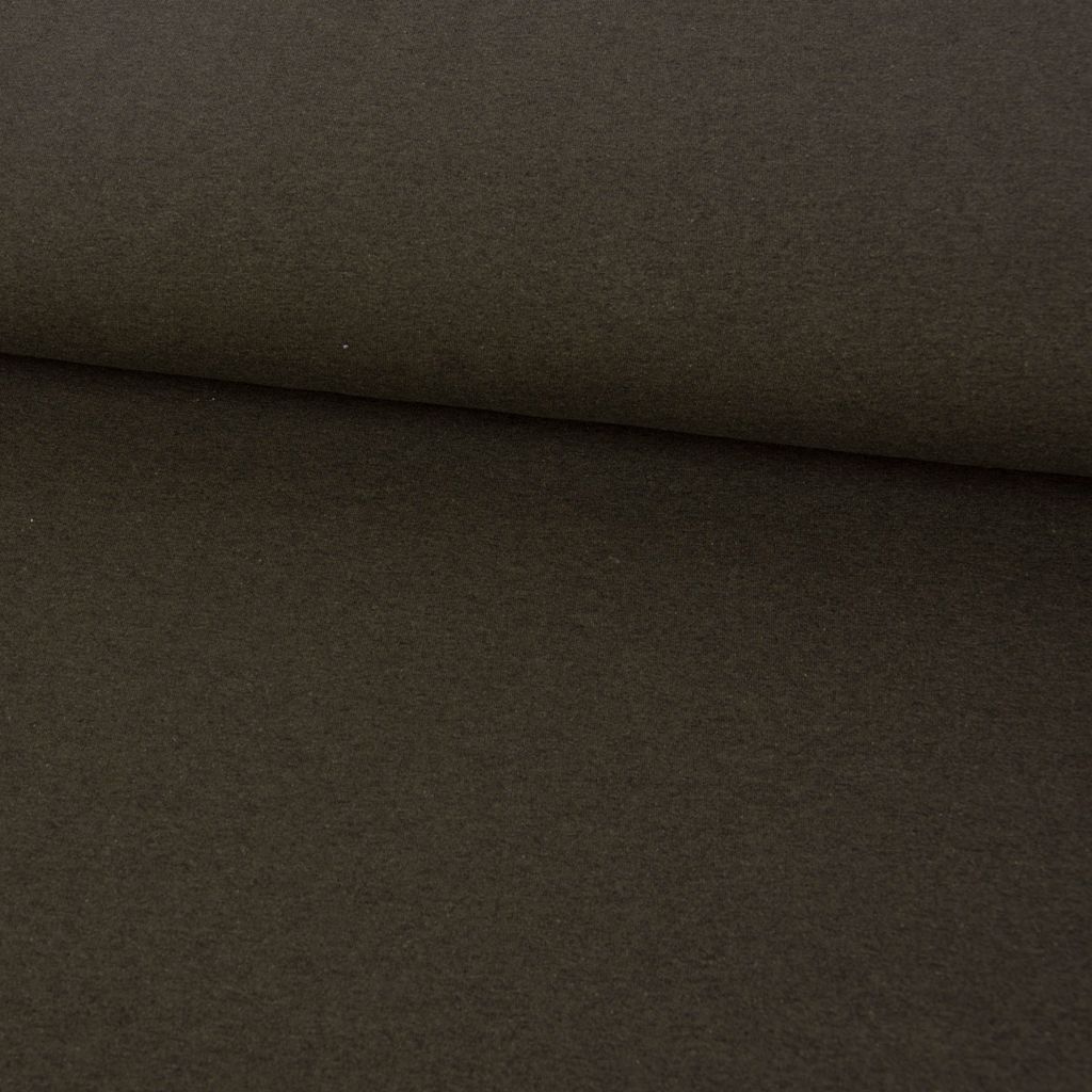 Baumwolljersey Jersey Recycling uni dunkelgrün meliert 1,5m Breite