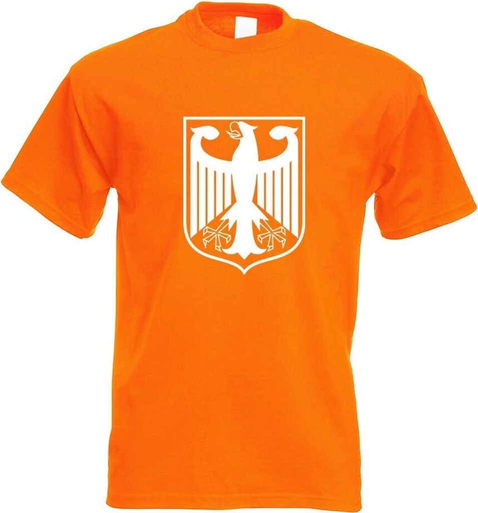 Kiwistar - T-Shirt - orange - Bundeswappen Deutschland Rahmen Motiv Bedruckt Funshirt Design Print - mit Motiv Bedruckt - Funshirt Design - Sport -...