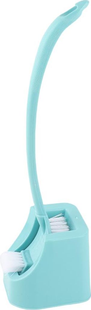 Toilettenbürste Set Kunststoff Doppelseitige Bürste Kopf Toilette Schrubber Halter Set für Haus Hotel Schlafzimmer Blau
