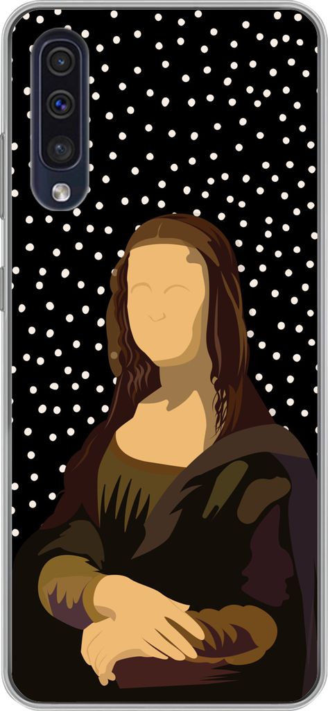 MuchoWow Handyhülle Schutzhülle Hülle für Telefoonhoesje Samsung Galaxy A30s Leonardo da Vinci - Alte Meister - Dots - Schwarz Silikon Softca...