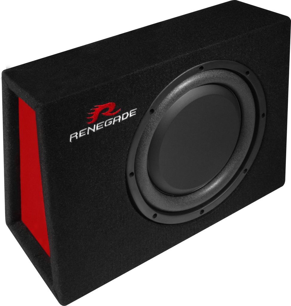 RENEGADE RXS1000 flach Box Gehäusesubwoofer 25cm Bass Kompakt Subwoofer