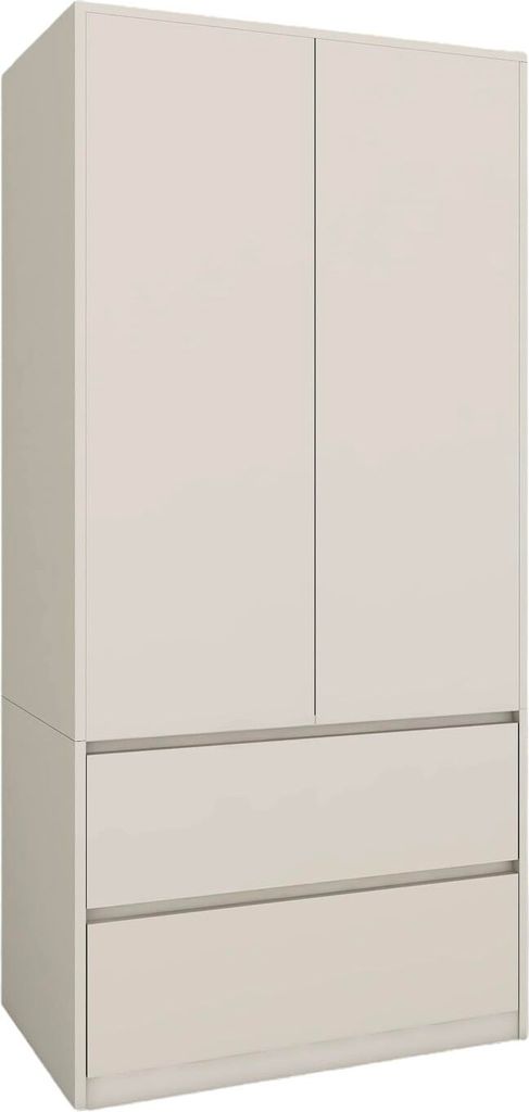 BDW Kleiderschrank mit Schubladen, Flurschrank 2 türig, Kaschmir