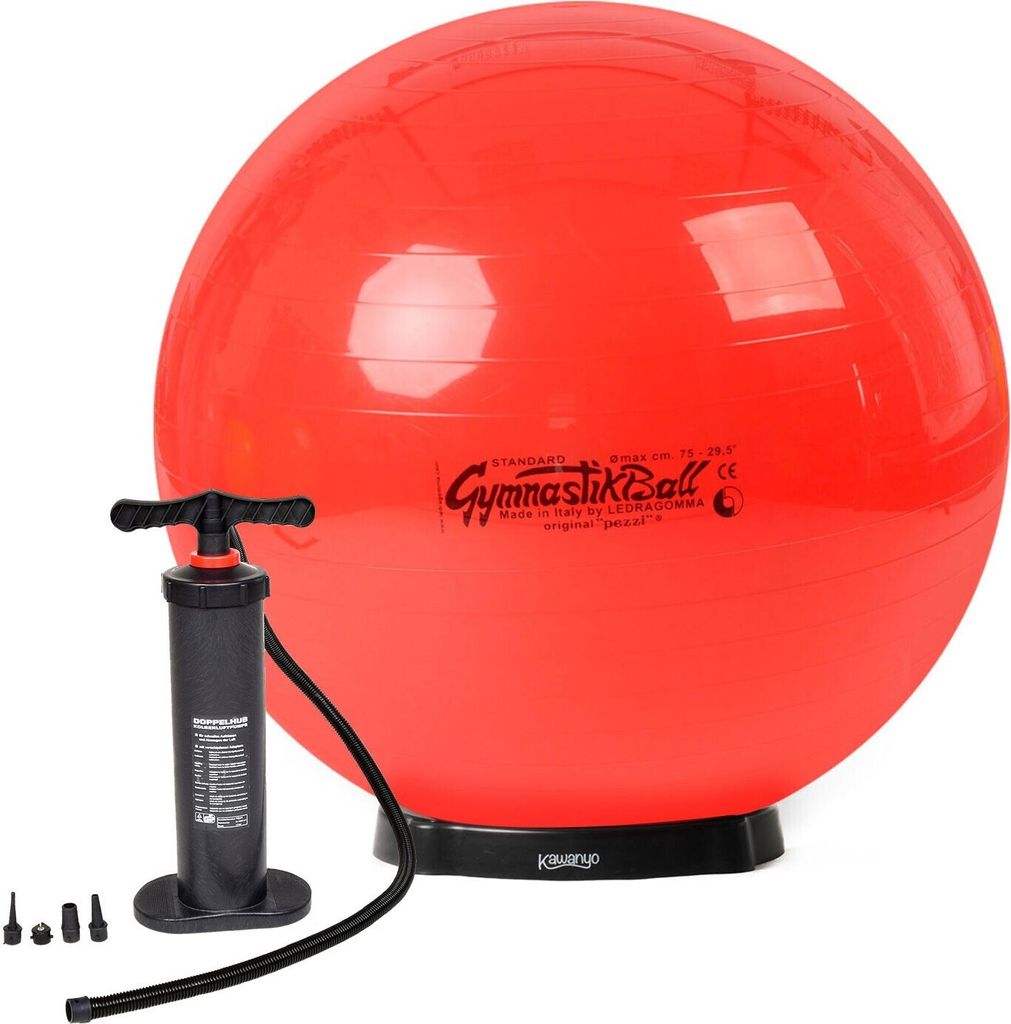 Original Pezziball STANDARD m. Standpumpe und Ballschale - rot