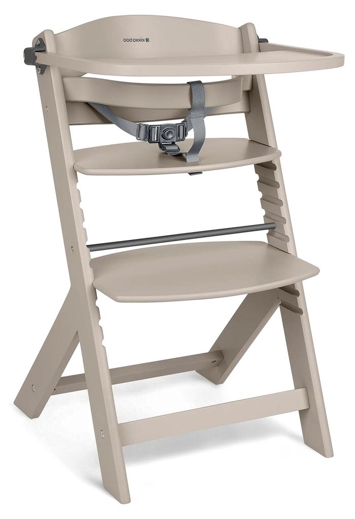 KikkaBoo NORDY Holz-Hochstuhl für Babys, Verstellbarer Kinderstuhl bis 35 kg, Buchenholz, Abnehmbares Tablett, Verstellbare Sitz- und Fußstütze,...