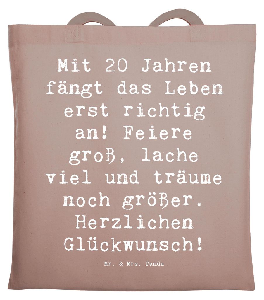 Mr. & Mrs. Panda Baumwollbeutel Spruch 20. Geburtstag - Produktbild 