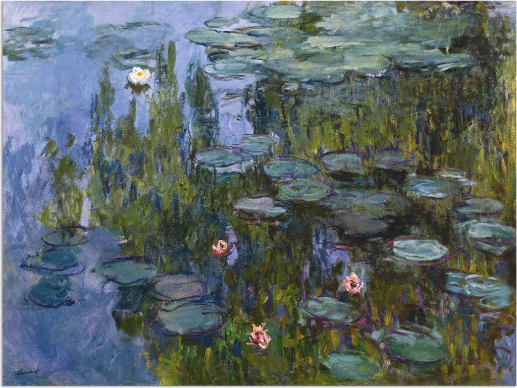ARTland Wandbild Alu für Innen & Outdoor Seerosen (Nympheas). 1918/1921. Größe: 40x30 cm