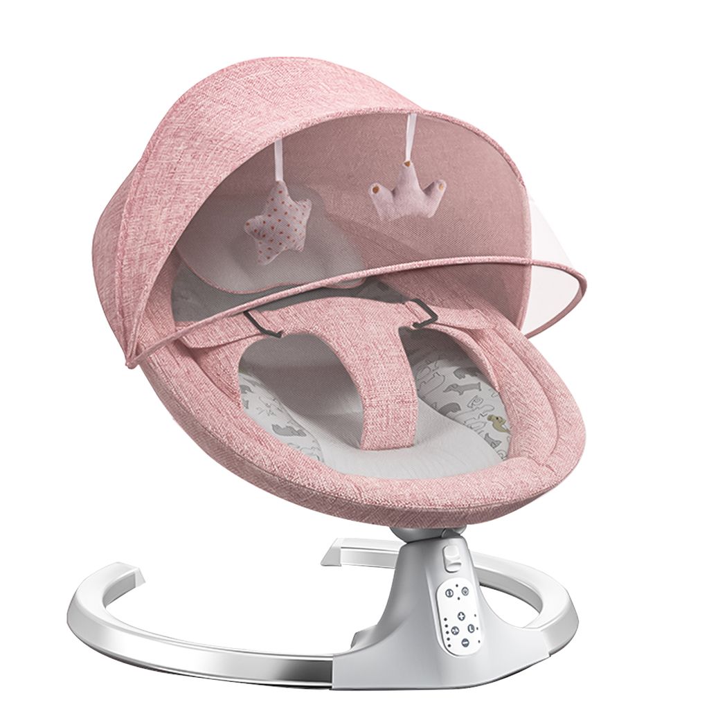 Elektrische Babyschaukel Babywiege mit 12-Musik 0-36 Monate Baby Wippe Bett Rosa 