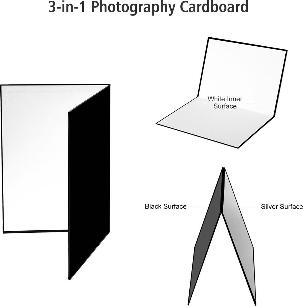 3-in-1 fotografieplaat, inklapbaar reflector-diffusiebord Productafbeelding 