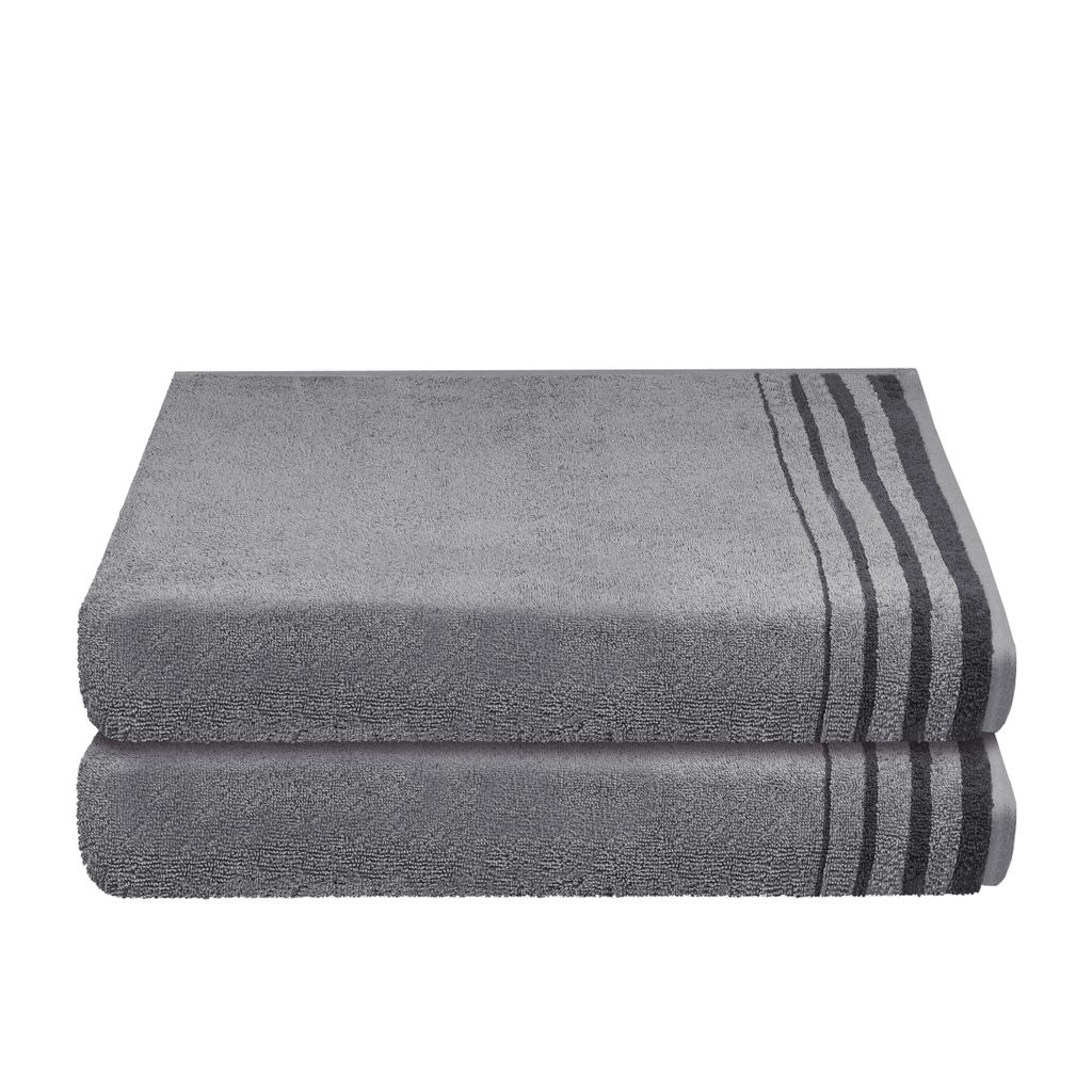Chiemsee Handtuch-Set Miami aus weicher Baumwolle in edler Jacquard-Qualität Größe:50 x 100 cm 4-teilig nachhaltig und fair Farbe:Grau und Silber
