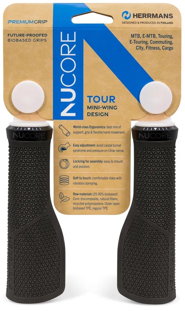 Herrmans Tour Peak Poignée de Vélo Ergonomique Noire pour Guidon VTC