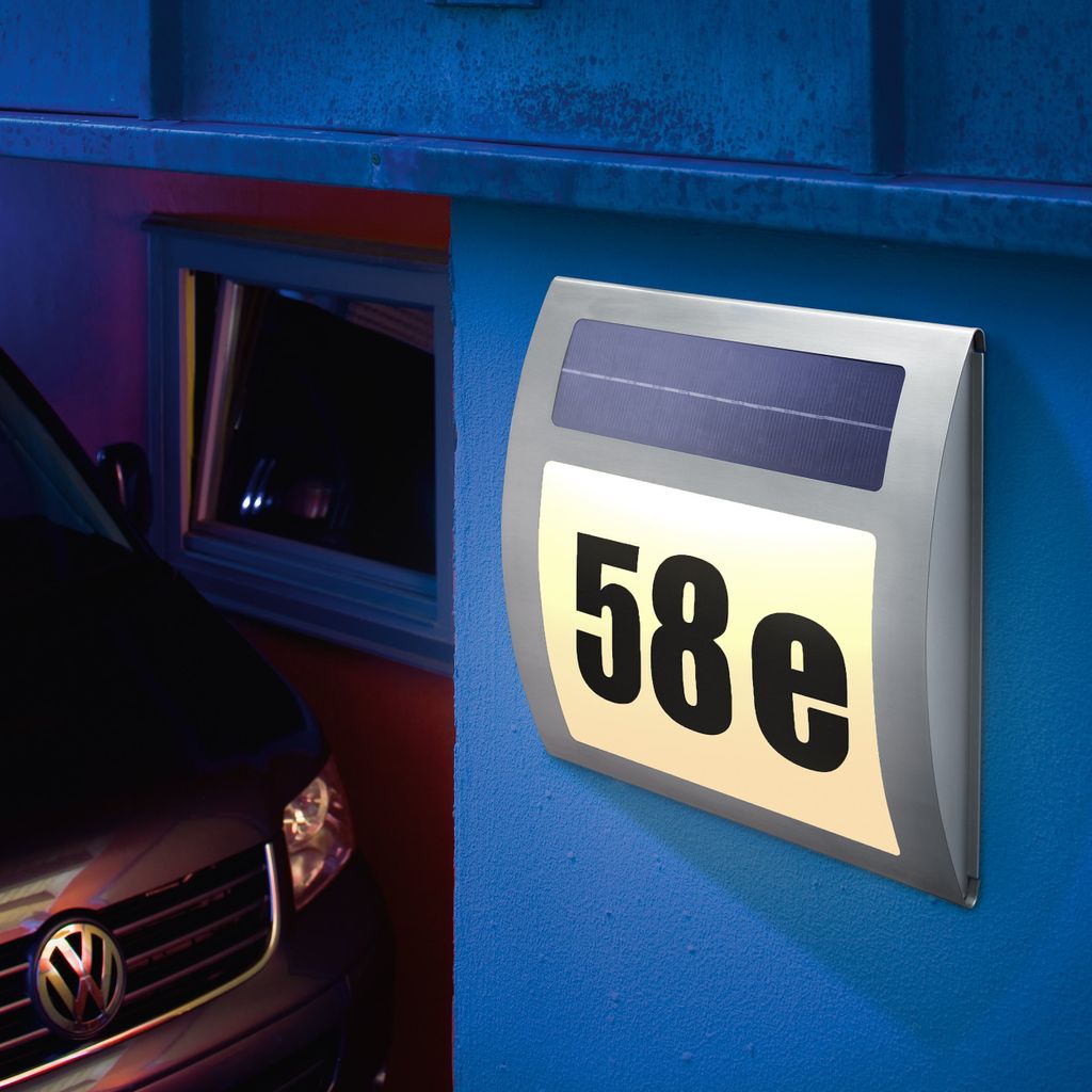 esotec Solar-Hausnummernleuchte Wave warmweiß Produktbild 