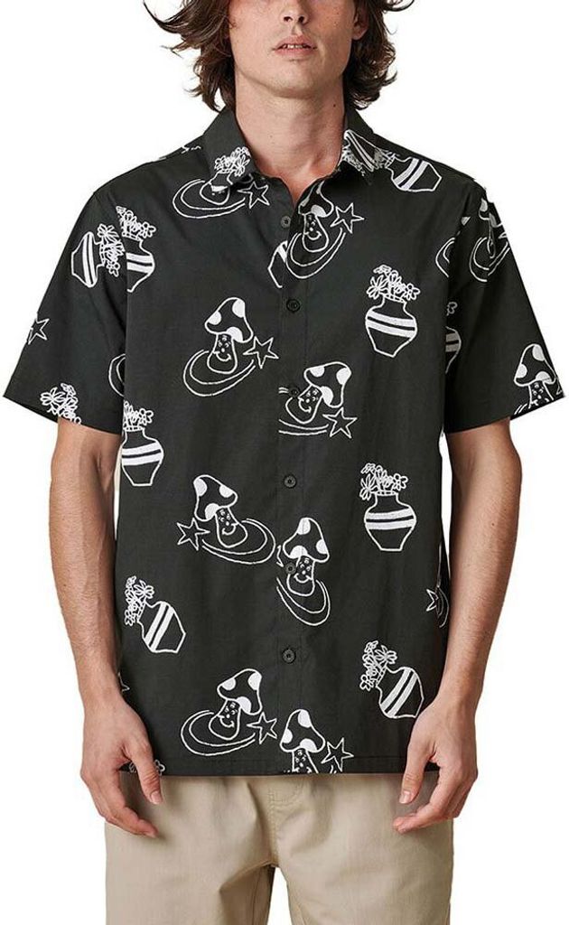 Globe Underground Holiday Kurzarmhemd Schwarz XL Mann Schwarz XL
