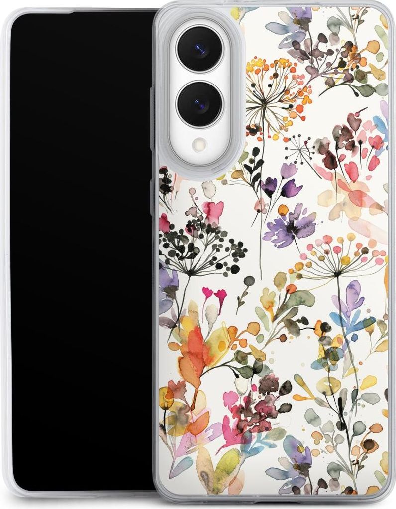 DeinDesign Slim Hülle für Samsung Galaxy S25 Edge Silikon Case Ultra Dünn Handyhülle Blume Muster Pastell
