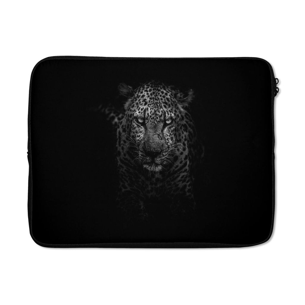 MuchoWow Laptop Hülle 13 Zoll Leopard - Schwarz - Weiß Laptoptasche - Laptophülle - Sleeve - Rundumschutz