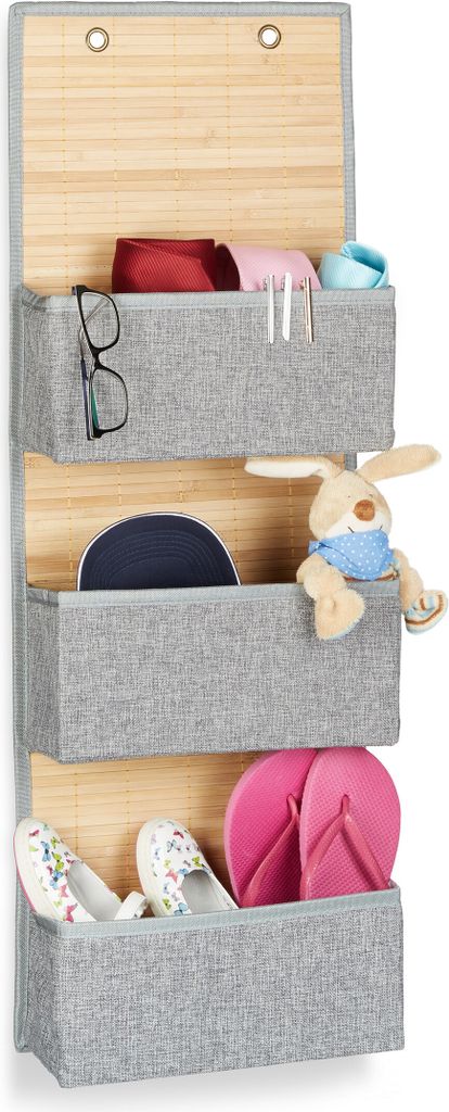 relaxdays Hängeaufbewahrung Bad für Wand und Tür Produktbild 1