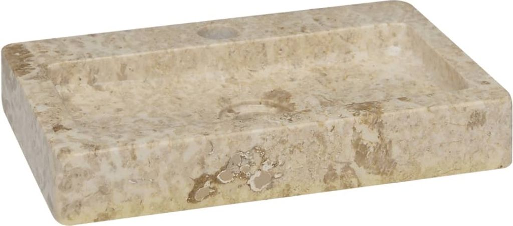 vidaXL Lavabo da parete color crema 38x24x6,5 cm in marmo Immagine del prodotto 