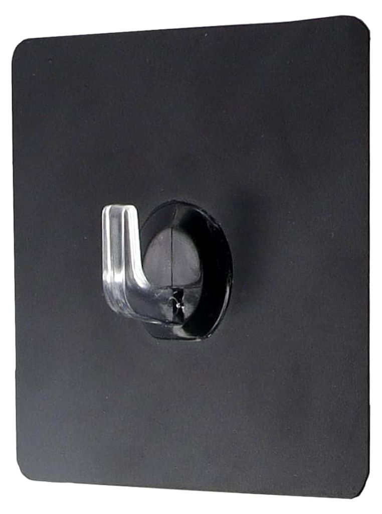 Klebehaken aus PVC quadratisch - schwarz