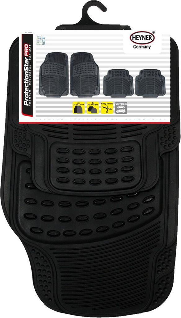 HEYNER® Auto Gummifußmatte 4er-Set schwarz Universal Produktbild 