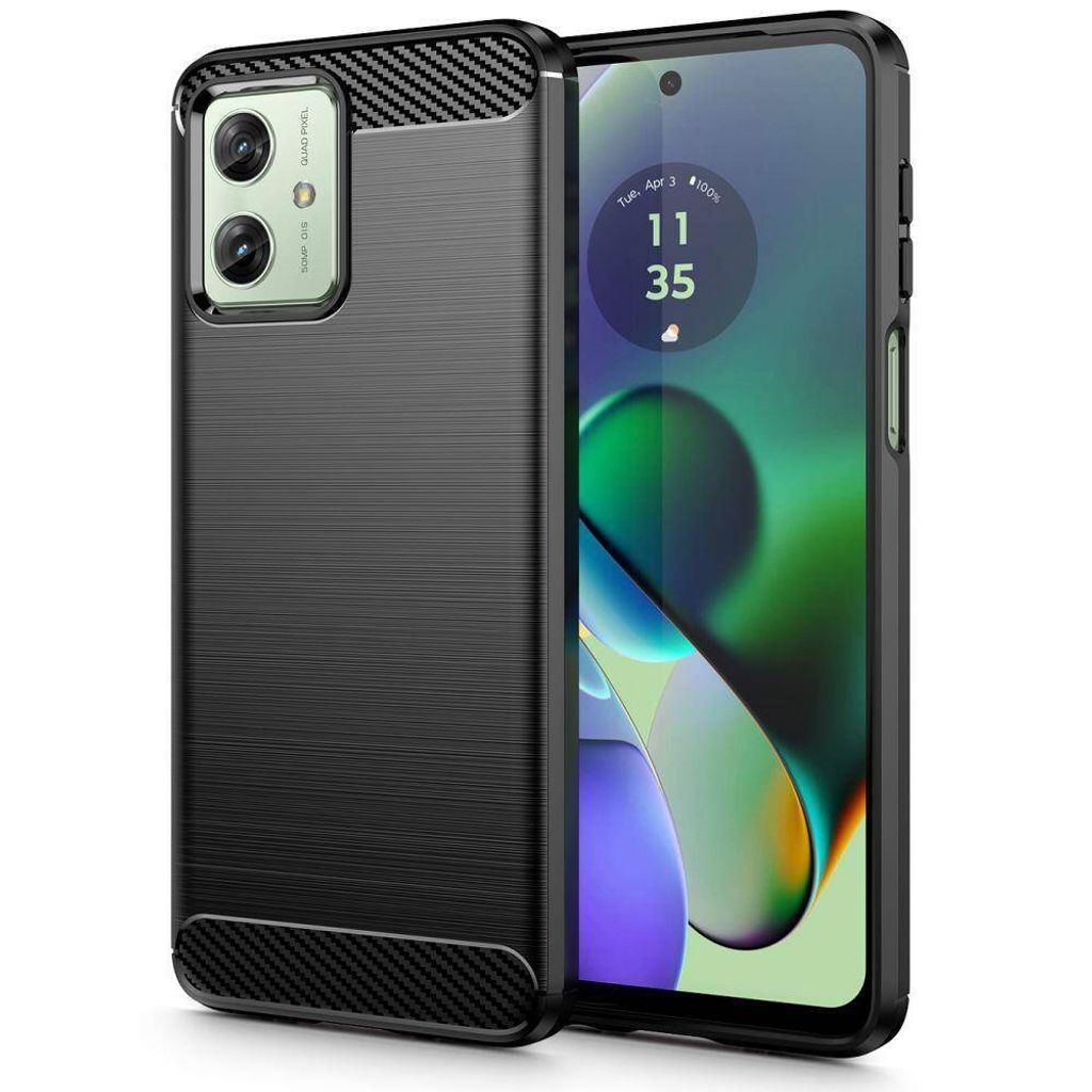 Tech-Protect Carbon Hülle für Motorola Moto G54 5G, schwarz