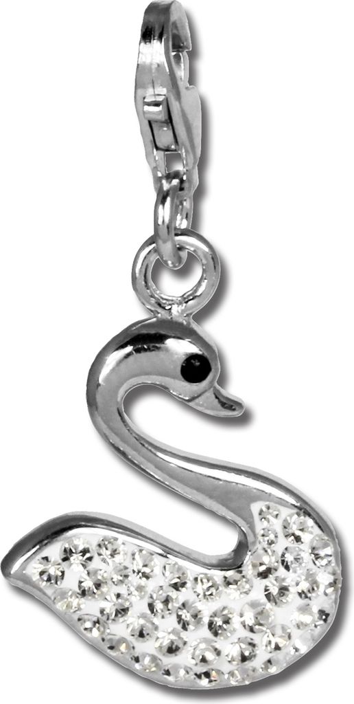 SilberDream weiß Charm Schwan Zirkonia Damen 925 Silber Charmsanhänger GSC523W
