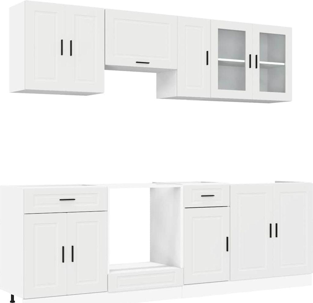 vidaXL 8-tlg. Küchenschrank-Set Porto Weiß Holzwerkstoff