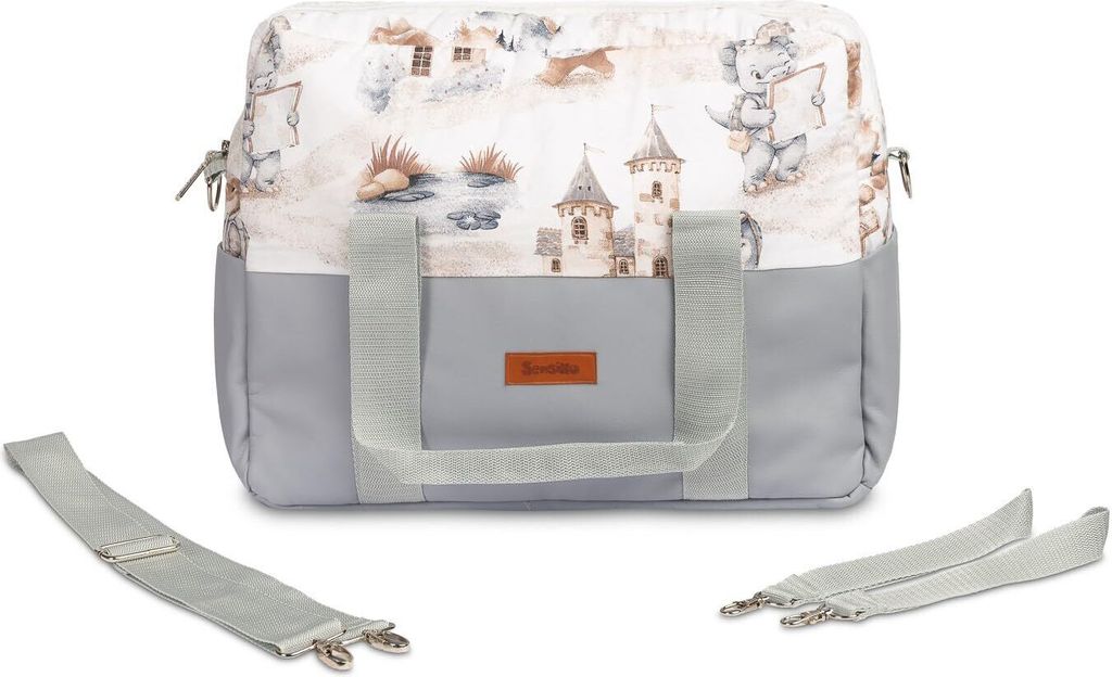 SENSILLO - Wickeltasche Kinderwagen Organizer - Kinderwagentasche mit Reißverschluss - Denim