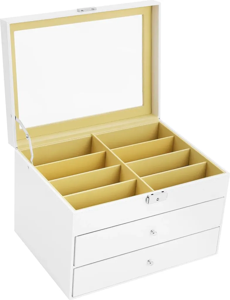 Rangement pour lunettes blanc anti-rayures pour trier 24 paires