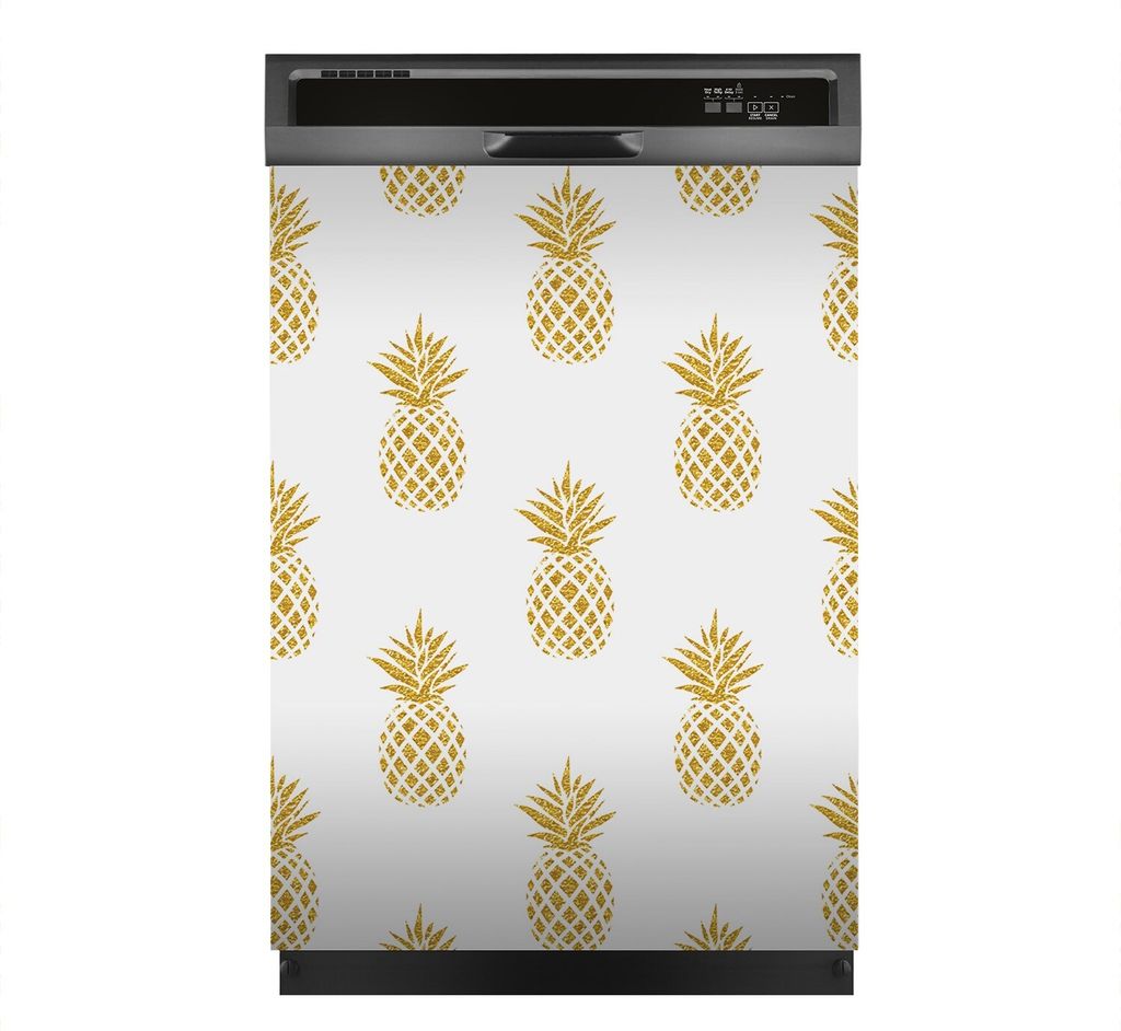 Magnete Dekorative 60x80 cm Küche Magnetmatte Spülmaschine - goldene Ananas Früchte