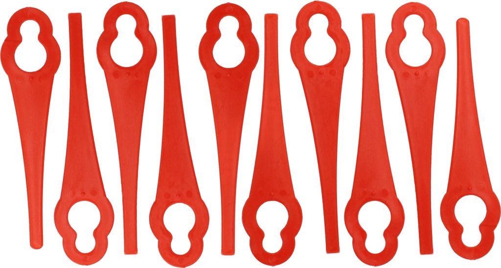 vhbw 10x Ersatz-Messer Ersatz für ALM BQ026 für Rasentrimmer - Ersatzklinge Rot, Nylon / Kunststoff