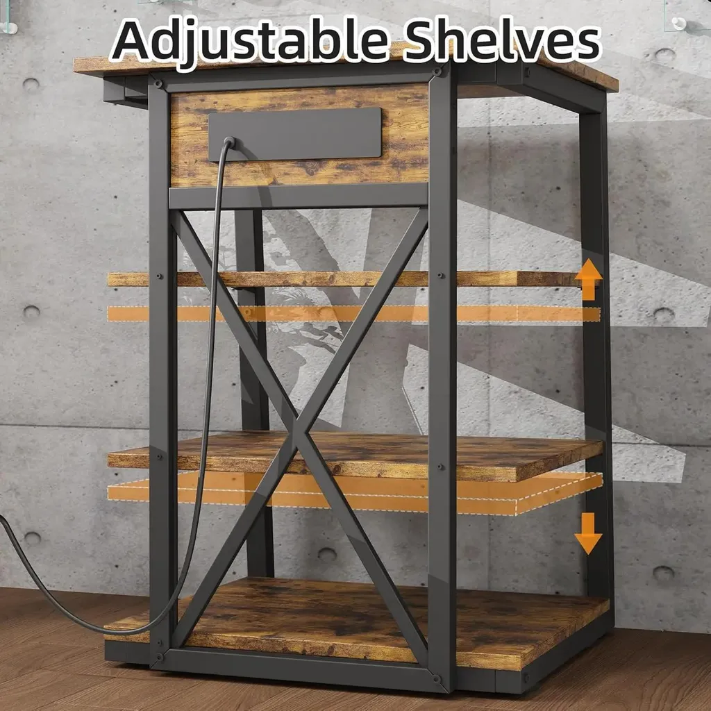 Étagère de rangement polyvalente en acier 4 niveaux - Structure rigide