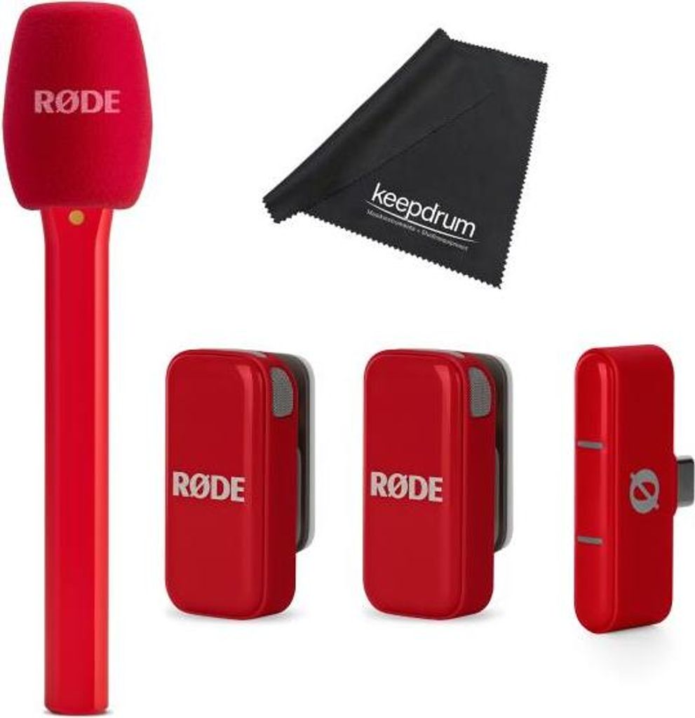 Rode Mikrofon-Funksystem Wireless Micro USB-C Interview Set Rot