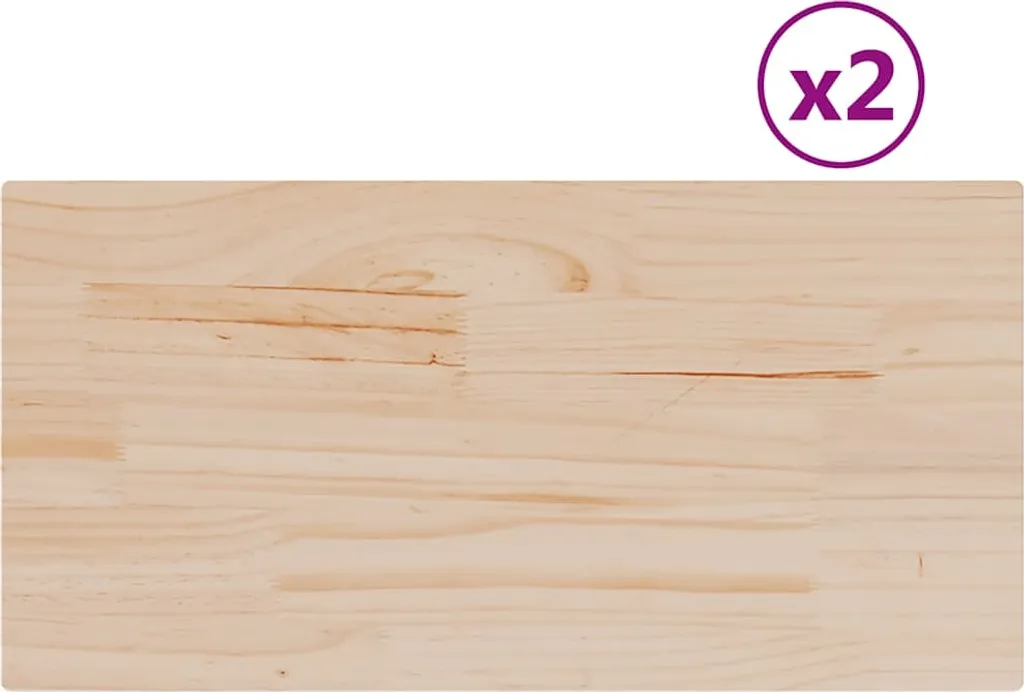 Piani Tavolo Rustici vidaXL 90x45 cm Pino Massello Naturale 2pz