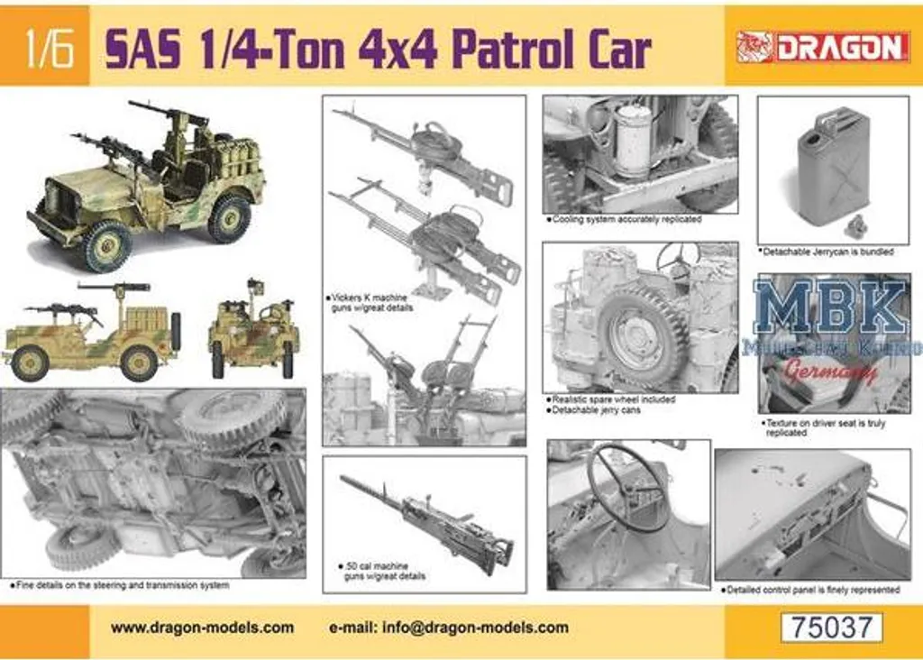 Jeep SAS Dragon 75037 Échelle 1/6 pour Diorama Militaire et Collectionneur