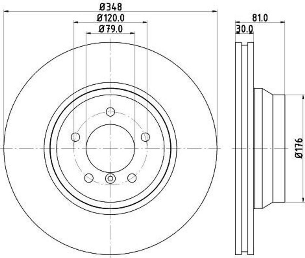 HELLA 8DD 355 129-781 - OE 34116750267 Bremsscheibe für 7er (E65)