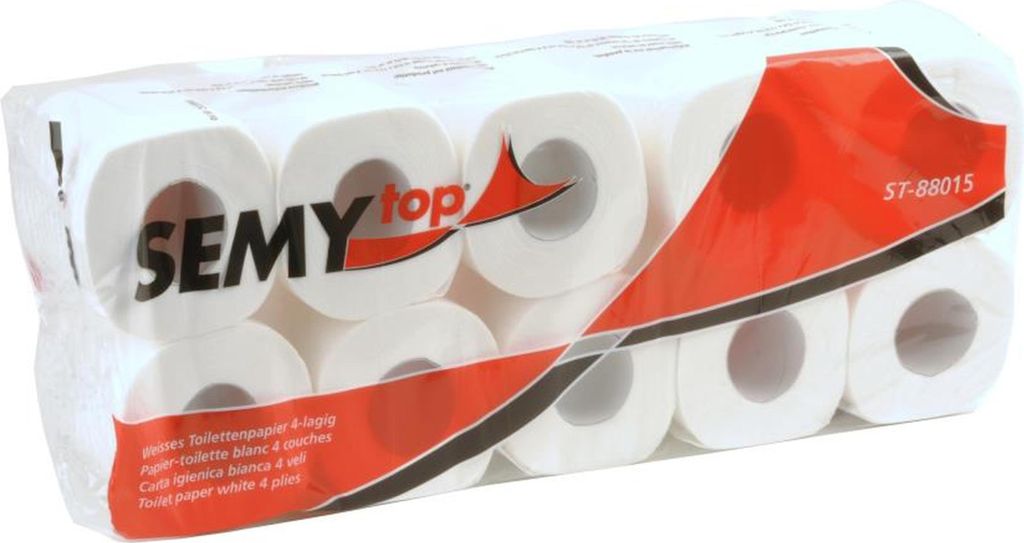 Toilettenpapier SEMYtop - 4 - lagig - Zellstoff - 1 Palette - 1920 Rollen
