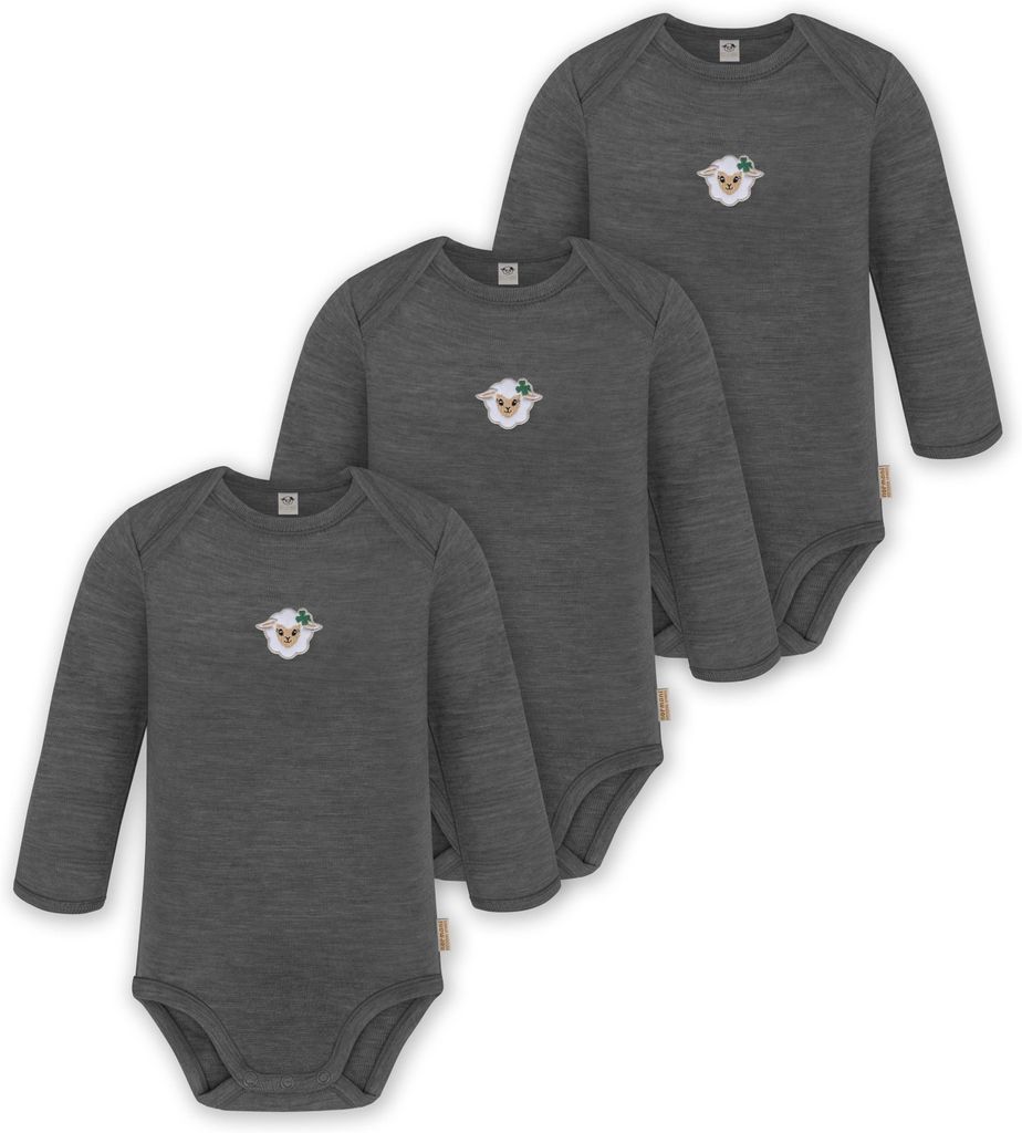 normani 3er Pack Baby Merino Body Langarm